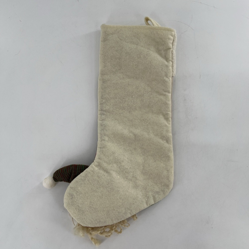 Vintage Old World Santa Felt Christmas‎ Stocking 3D Fleece Beard Knit Hat 21" - Picture 3 of 9